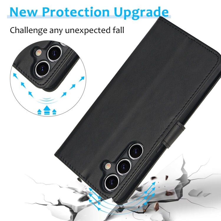 For Samsung Galaxy S24+ 5G Calf Texture 2 in 1 Detachable Magnetic Back Cover Leather Case