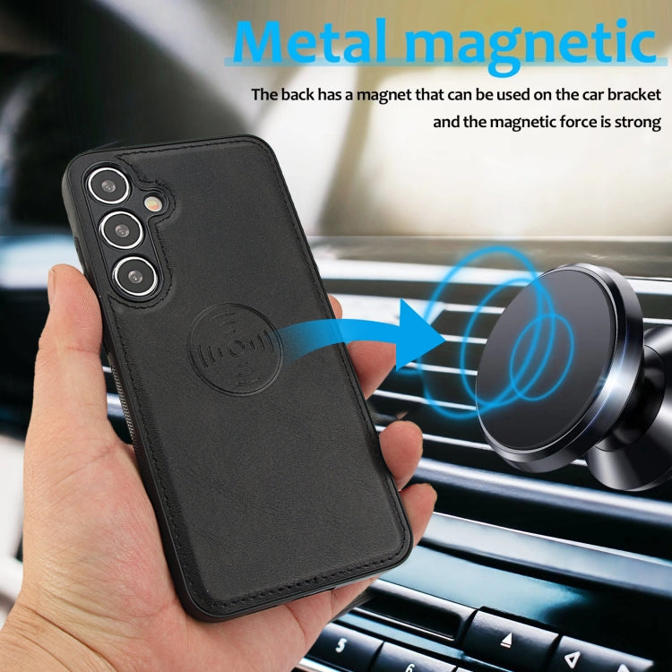 For Samsung Galaxy S24+ 5G Calf Texture 2 in 1 Detachable Magnetic Back Cover Leather Case