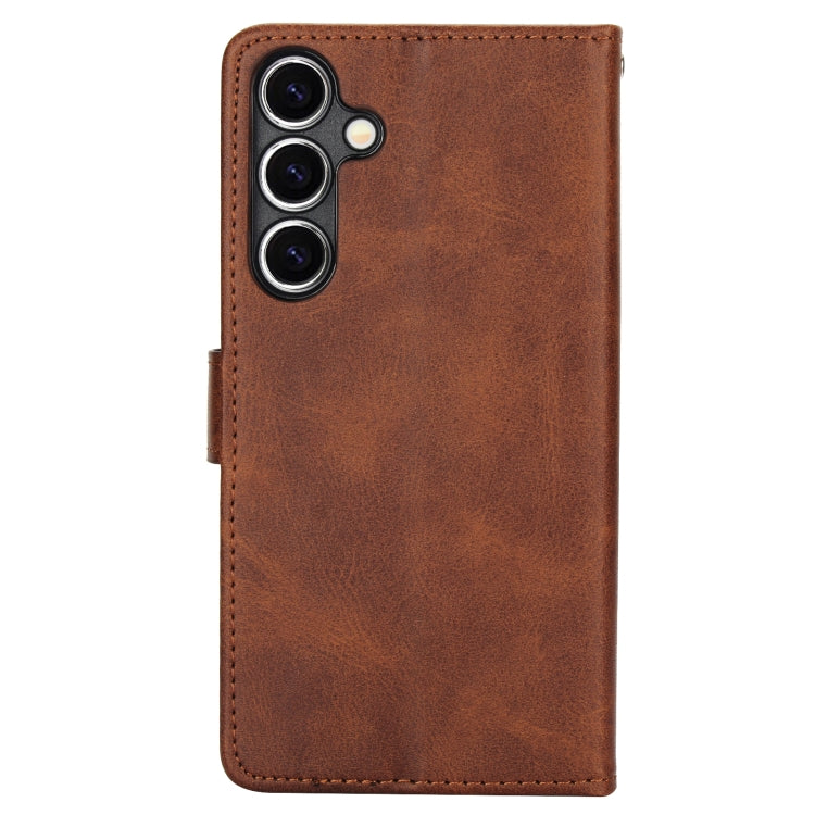For Samsung Galaxy S24+ 5G Calf Texture 2 in 1 Detachable Magnetic Back Cover Leather Case