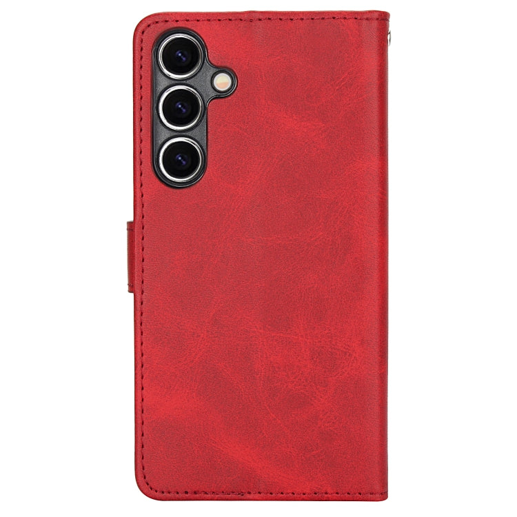 For Samsung Galaxy S24+ 5G Calf Texture 2 in 1 Detachable Magnetic Back Cover Leather Case
