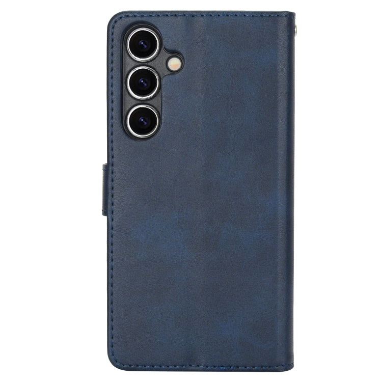 For Samsung Galaxy S24+ 5G Calf Texture 2 in 1 Detachable Magnetic Back Cover Leather Case