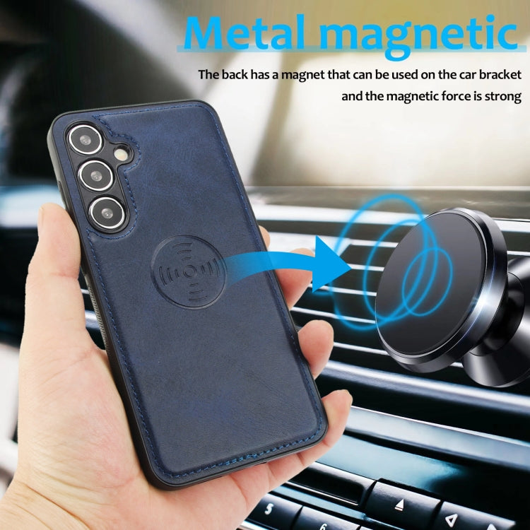 For Samsung Galaxy S24+ 5G Calf Texture 2 in 1 Detachable Magnetic Back Cover Leather Case