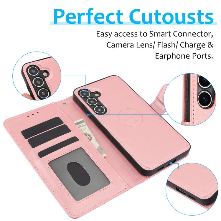 For Samsung Galaxy S24+ 5G Calf Texture 2 in 1 Detachable Magnetic Back Cover Leather Case