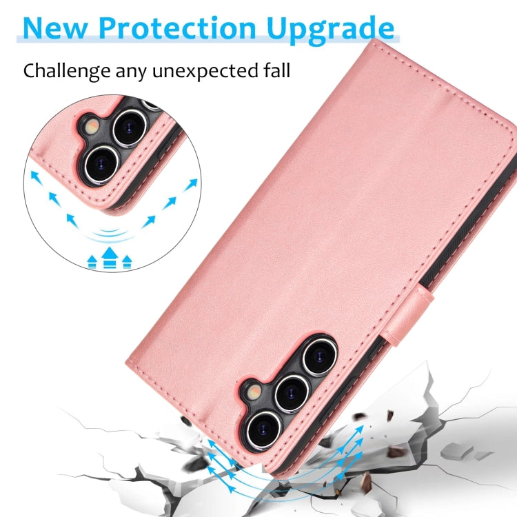 For Samsung Galaxy S24+ 5G Calf Texture 2 in 1 Detachable Magnetic Back Cover Leather Case