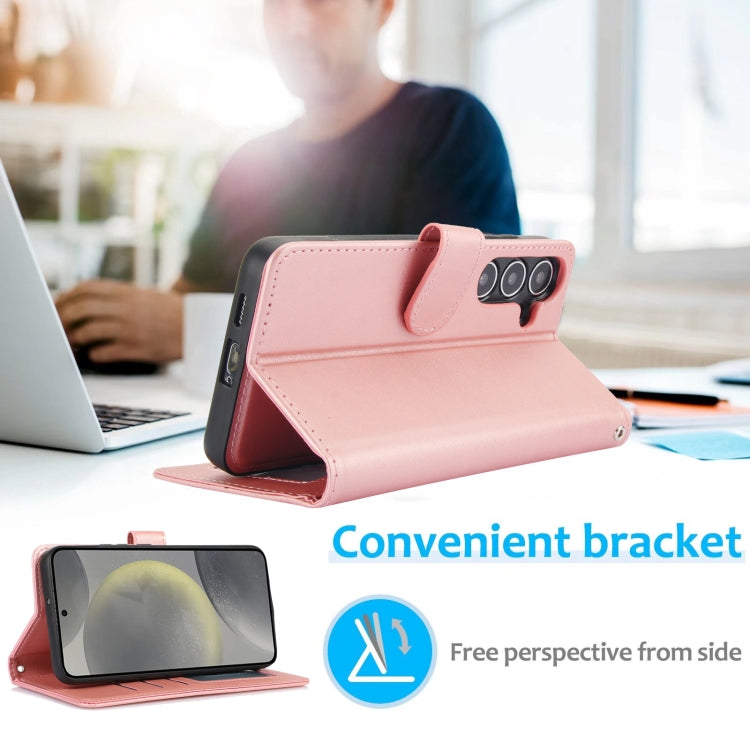 For Samsung Galaxy S24+ 5G Calf Texture 2 in 1 Detachable Magnetic Back Cover Leather Case