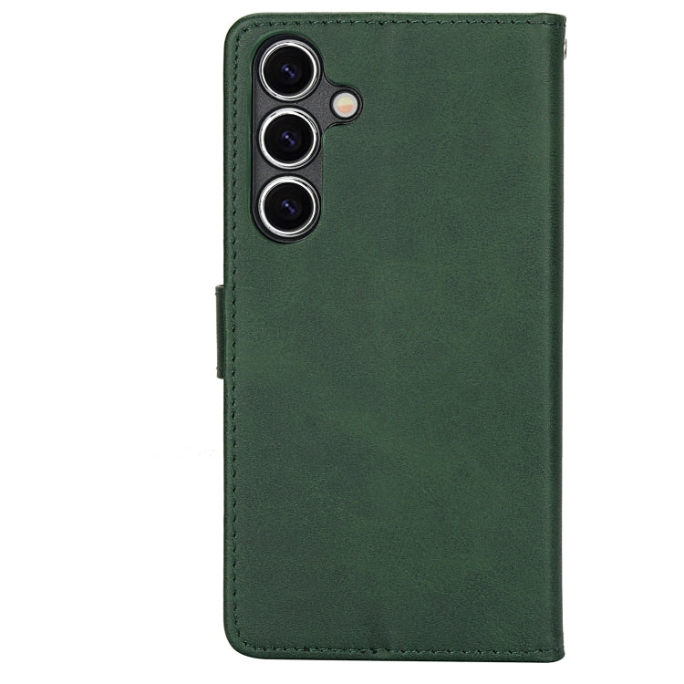 For Samsung Galaxy S24+ 5G Calf Texture 2 in 1 Detachable Magnetic Back Cover Leather Case