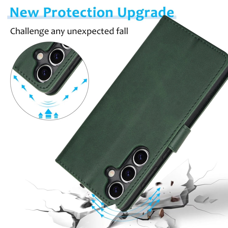 For Samsung Galaxy S24+ 5G Calf Texture 2 in 1 Detachable Magnetic Back Cover Leather Case