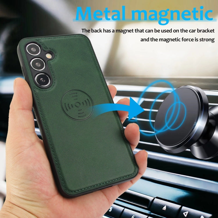 For Samsung Galaxy S24+ 5G Calf Texture 2 in 1 Detachable Magnetic Back Cover Leather Case