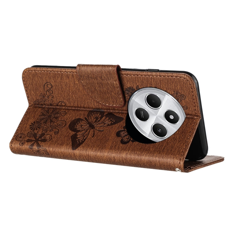 For Redmi 14C Butterfly Embossed Flip Leather Phone Case