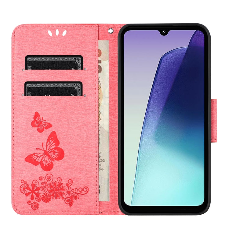 For Redmi 14C Butterfly Embossed Flip Leather Phone Case