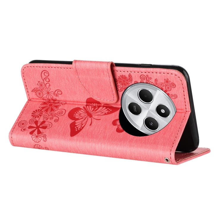 For Redmi 14C Butterfly Embossed Flip Leather Phone Case