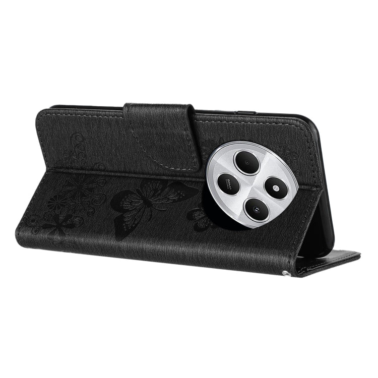 For Redmi 14C Butterfly Embossed Flip Leather Phone Case