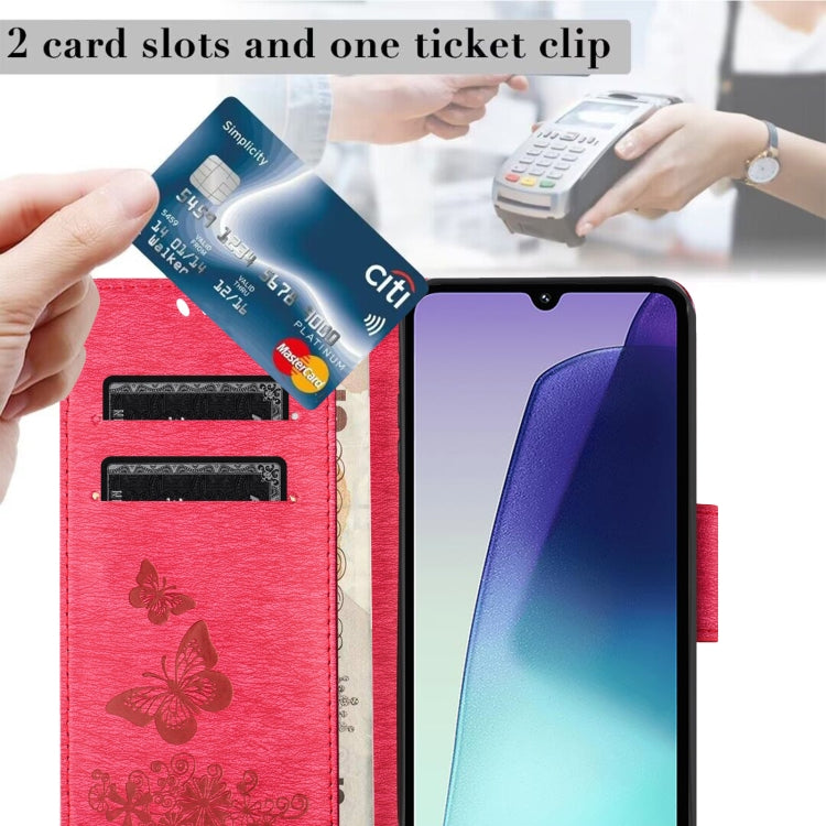 For Redmi Note 14 Pro+ 5G Butterfly Embossed Flip Leather Phone Case