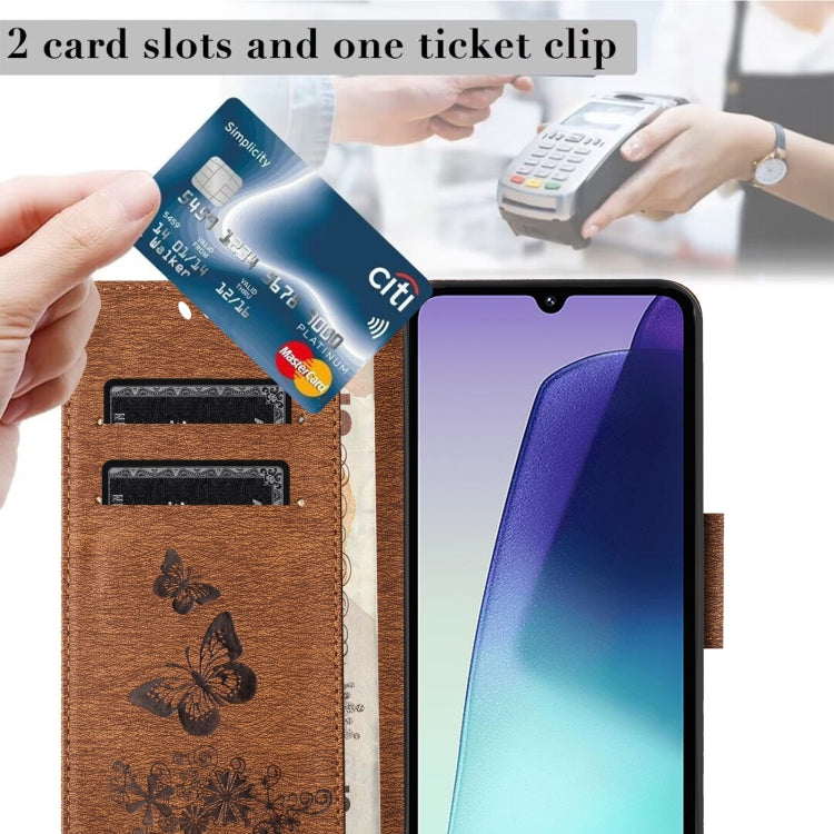 For Redmi Note 14 Pro+ 5G Butterfly Embossed Flip Leather Phone Case
