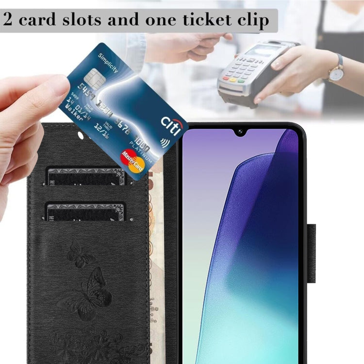 For Redmi Note 14 Pro+ 5G Butterfly Embossed Flip Leather Phone Case