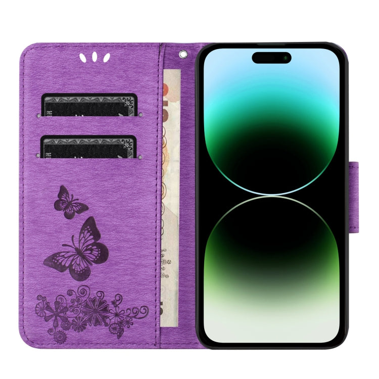 For Redmi Note 14 5G Butterfly Embossed Flip Leather Phone Case