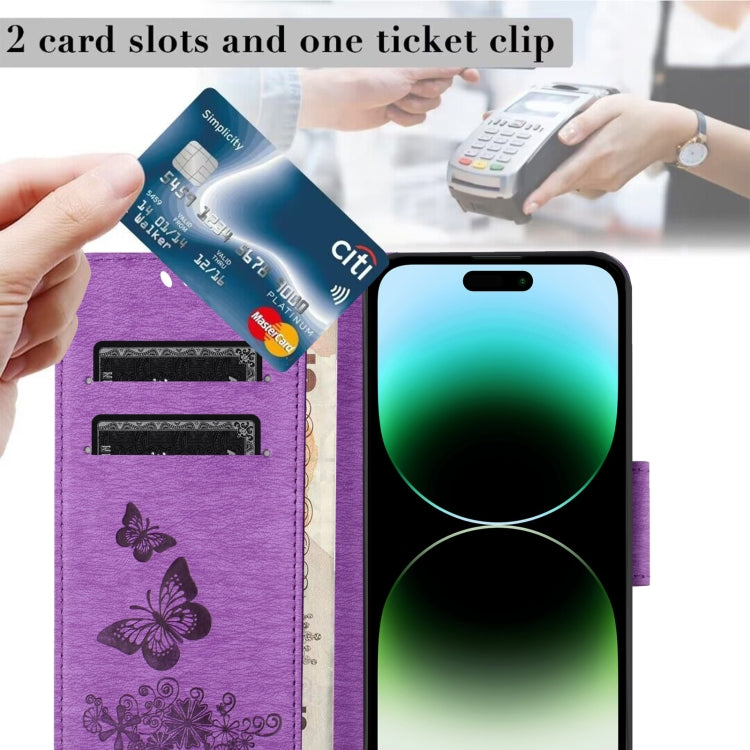 For Redmi Note 14 5G Butterfly Embossed Flip Leather Phone Case