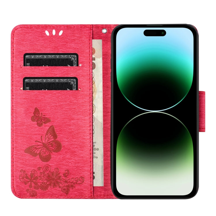 For Redmi Note 14 5G Butterfly Embossed Flip Leather Phone Case