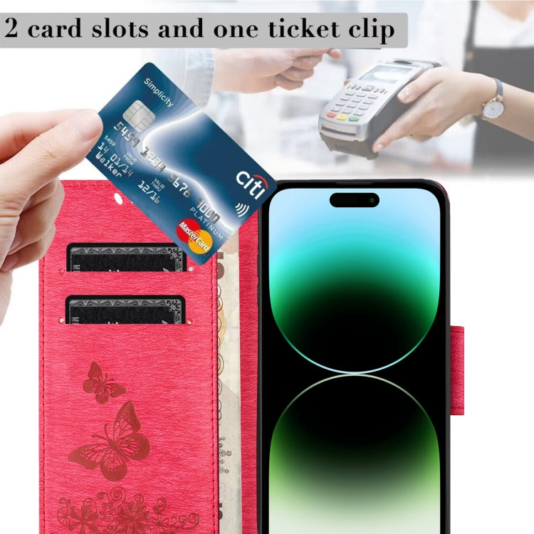 For Redmi Note 14 5G Butterfly Embossed Flip Leather Phone Case