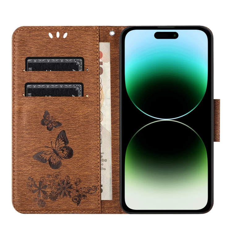 For Redmi Note 14 5G Butterfly Embossed Flip Leather Phone Case