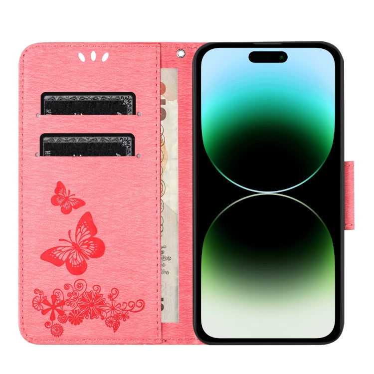 For Redmi Note 14 5G Butterfly Embossed Flip Leather Phone Case