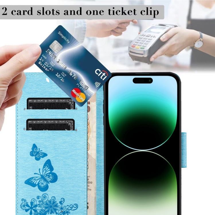 For Redmi Note 14 5G Butterfly Embossed Flip Leather Phone Case