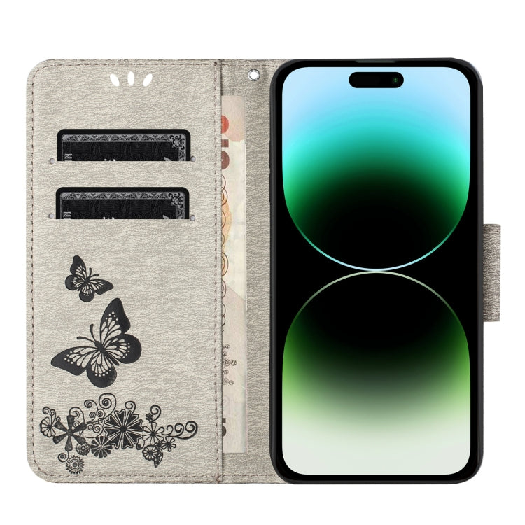 For Redmi Note 14 5G Butterfly Embossed Flip Leather Phone Case