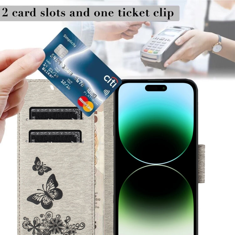 For Redmi Note 14 5G Butterfly Embossed Flip Leather Phone Case