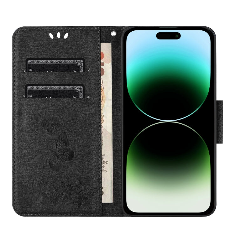 For Redmi Note 14 5G Butterfly Embossed Flip Leather Phone Case