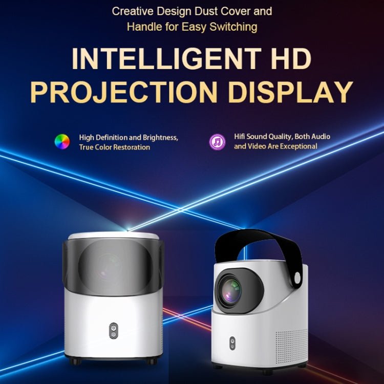 T-2 1920 x 1080P 240ANSI HiSilicon 352 Android 9.0 Portable Projector, US Plug - White