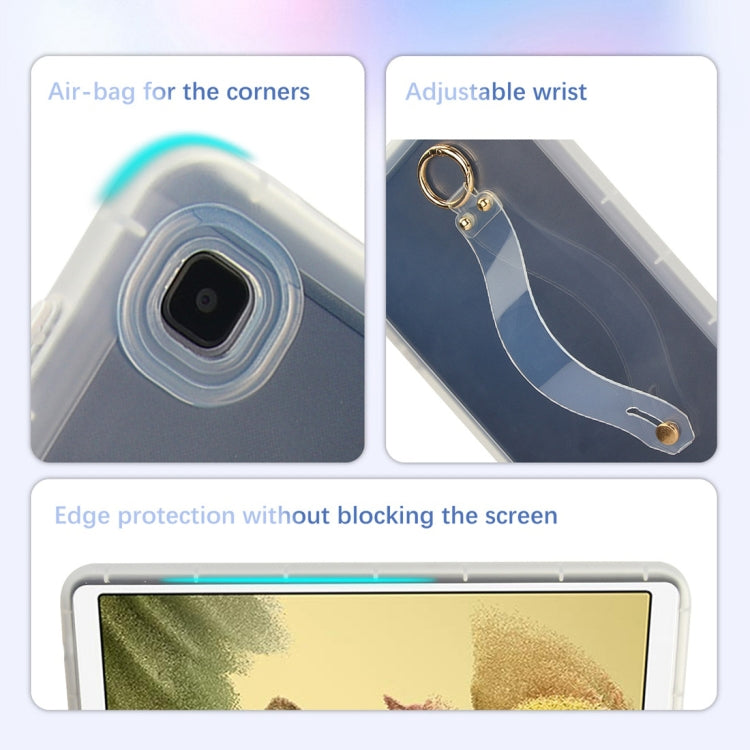 For Samsung Galaxy Tab A7 Lite Wristband Holder PC Hybrid TPU Soft Tablet Case