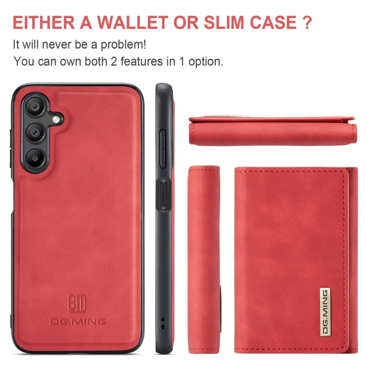 For Samsung Galaxy A16 5G DG.MING M1 Series 3-Fold Multi Card Wallet + Magnetic Phone Case