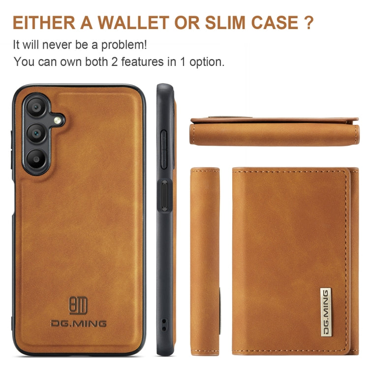 For Samsung Galaxy A16 5G DG.MING M1 Series 3-Fold Multi Card Wallet + Magnetic Phone Case