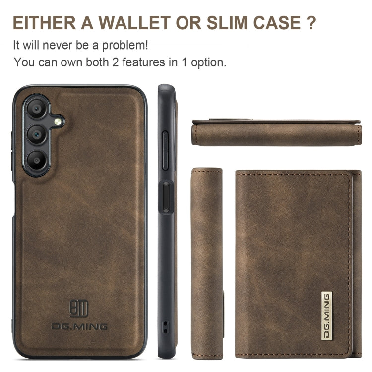 For Samsung Galaxy A16 5G DG.MING M1 Series 3-Fold Multi Card Wallet + Magnetic Phone Case