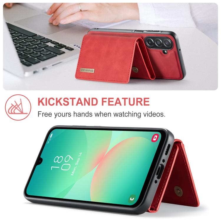 For Samsung Galaxy A26 5G DG.MING M1 Series 3-Fold Multi Card Wallet + Magnetic Phone Case