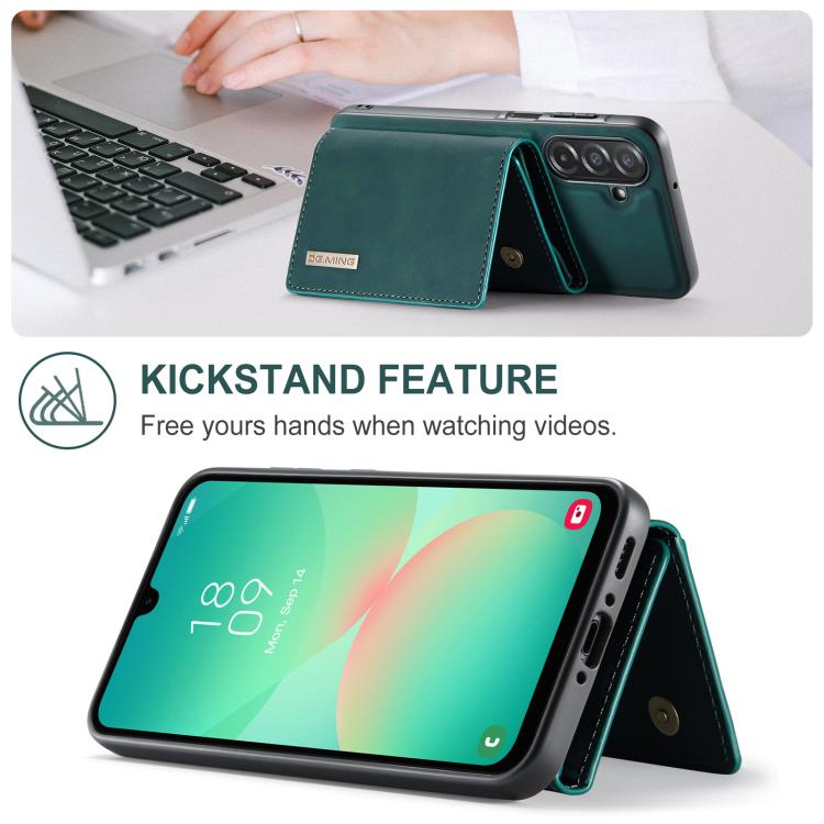 For Samsung Galaxy A26 5G DG.MING M1 Series 3-Fold Multi Card Wallet + Magnetic Phone Case