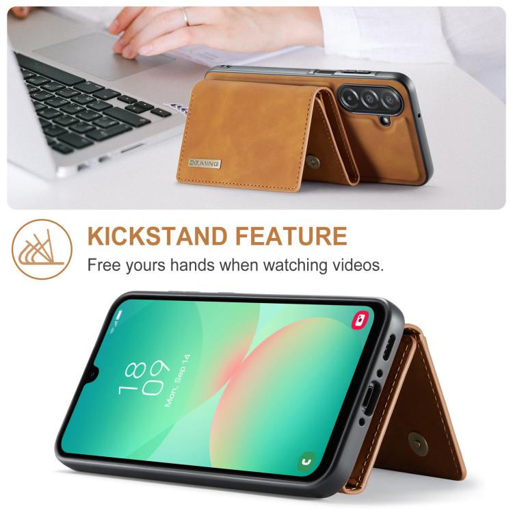 For Samsung Galaxy A26 5G DG.MING M1 Series 3-Fold Multi Card Wallet + Magnetic Phone Case