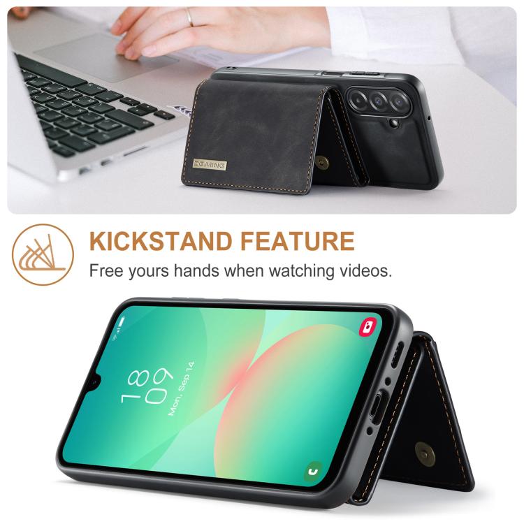 For Samsung Galaxy A26 5G DG.MING M1 Series 3-Fold Multi Card Wallet + Magnetic Phone Case