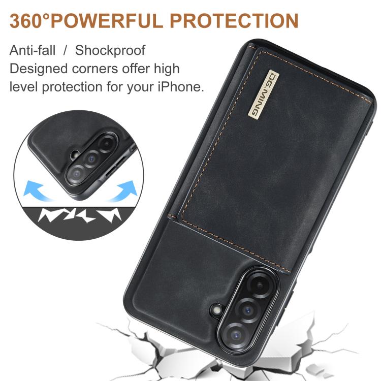 For Samsung Galaxy A26 5G DG.MING M1 Series 3-Fold Multi Card Wallet + Magnetic Phone Case