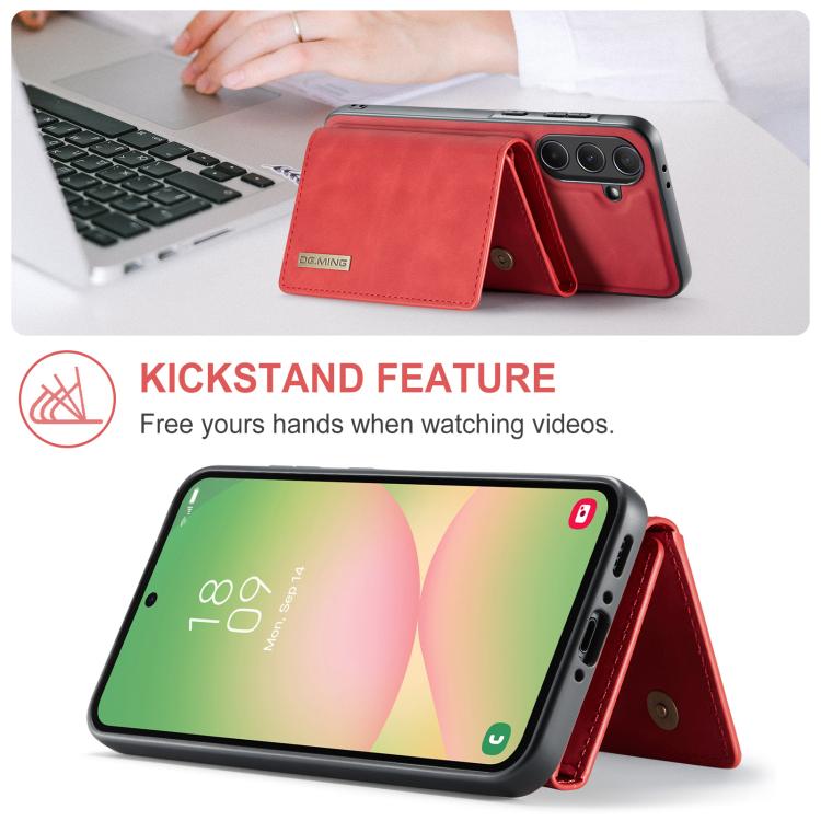 For Samsung Galaxy A56 5G DG.MING M1 Series 3-Fold Multi Card Wallet + Magnetic Phone Case