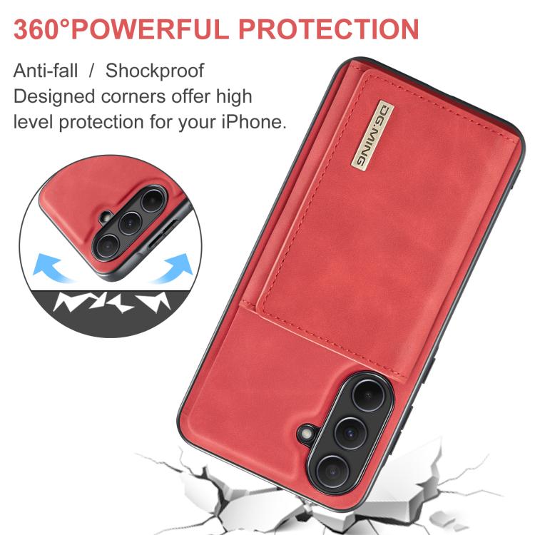 For Samsung Galaxy A56 5G DG.MING M1 Series 3-Fold Multi Card Wallet + Magnetic Phone Case