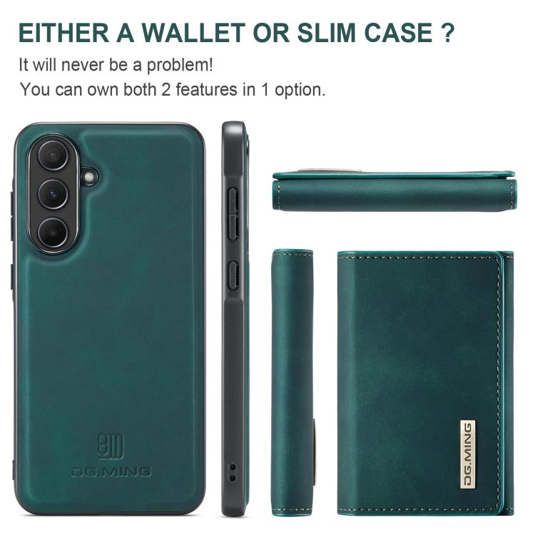 For Samsung Galaxy A56 5G DG.MING M1 Series 3-Fold Multi Card Wallet + Magnetic Phone Case