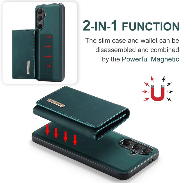 For Samsung Galaxy A56 5G DG.MING M1 Series 3-Fold Multi Card Wallet + Magnetic Phone Case