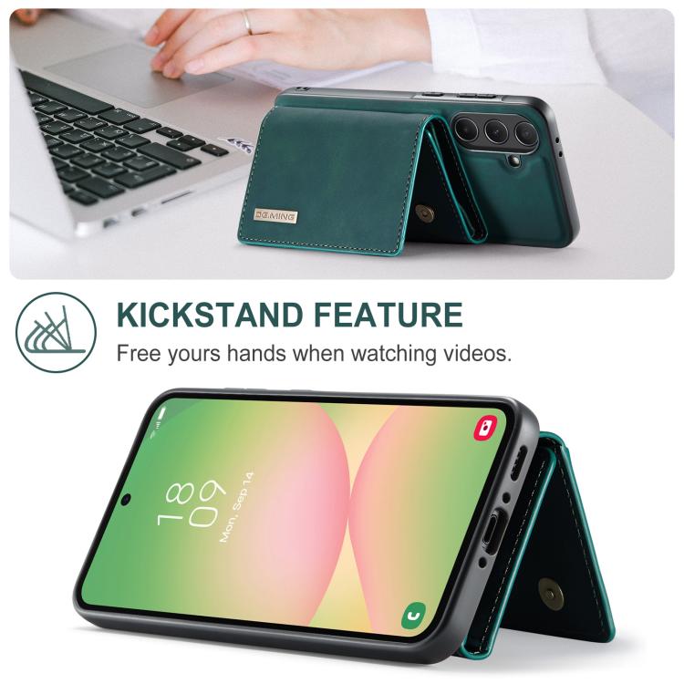 For Samsung Galaxy A56 5G DG.MING M1 Series 3-Fold Multi Card Wallet + Magnetic Phone Case