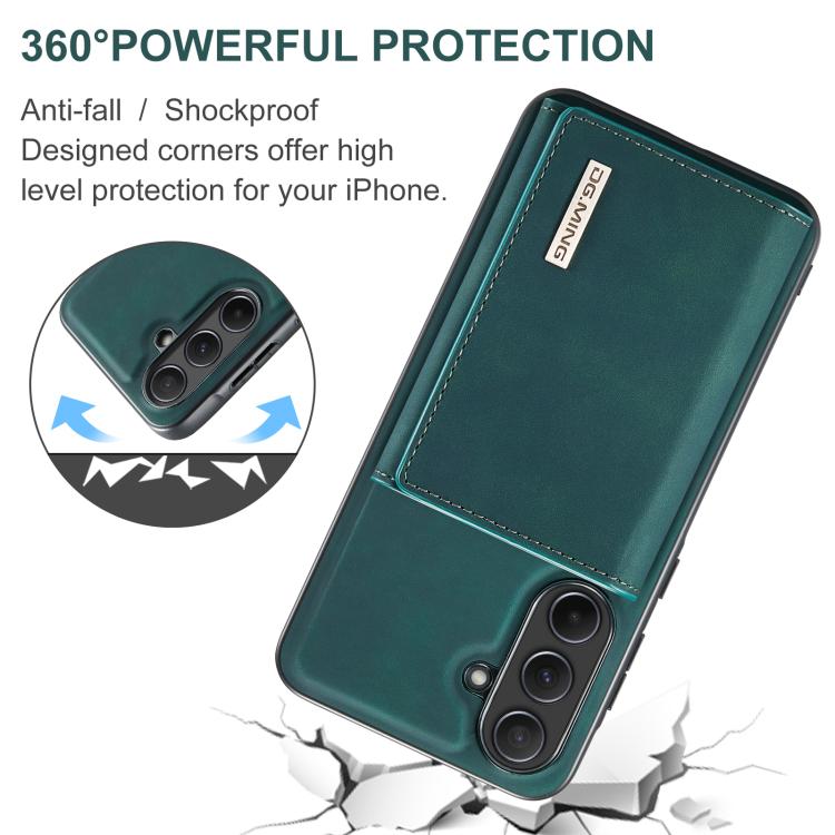 For Samsung Galaxy A56 5G DG.MING M1 Series 3-Fold Multi Card Wallet + Magnetic Phone Case