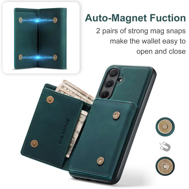 For Samsung Galaxy A56 5G DG.MING M1 Series 3-Fold Multi Card Wallet + Magnetic Phone Case