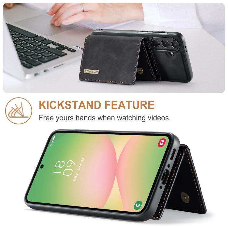 For Samsung Galaxy A56 5G DG.MING M1 Series 3-Fold Multi Card Wallet + Magnetic Phone Case