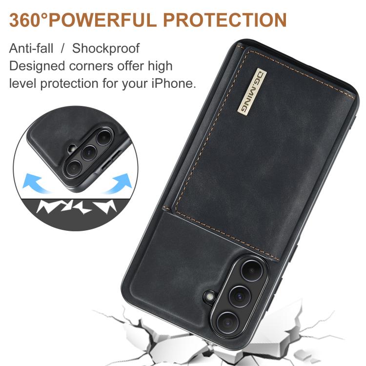 For Samsung Galaxy A56 5G DG.MING M1 Series 3-Fold Multi Card Wallet + Magnetic Phone Case