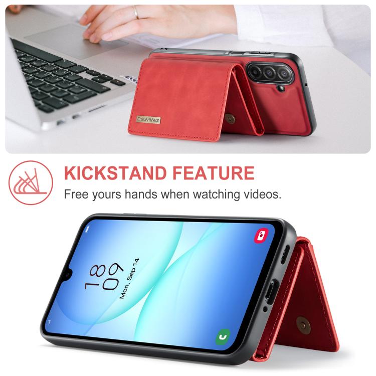 For Samsung Galaxy A17 4G / 5G DG.MING M1 Series 3-Fold Multi Card Wallet + Magnetic Phone Case