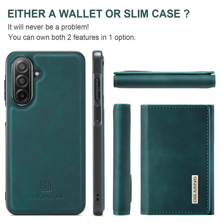 For Samsung Galaxy A17 4G / 5G DG.MING M1 Series 3-Fold Multi Card Wallet + Magnetic Phone Case